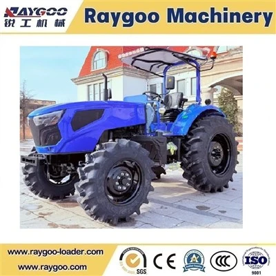 Tractor Fferm 4X4 90HP 100HP Gyda Thractor Olwynion 4WD ar y Fferm